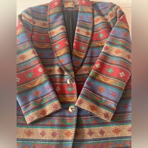 Pendleton Womens SZ 10 Vintage wool jacket button front southwestern design